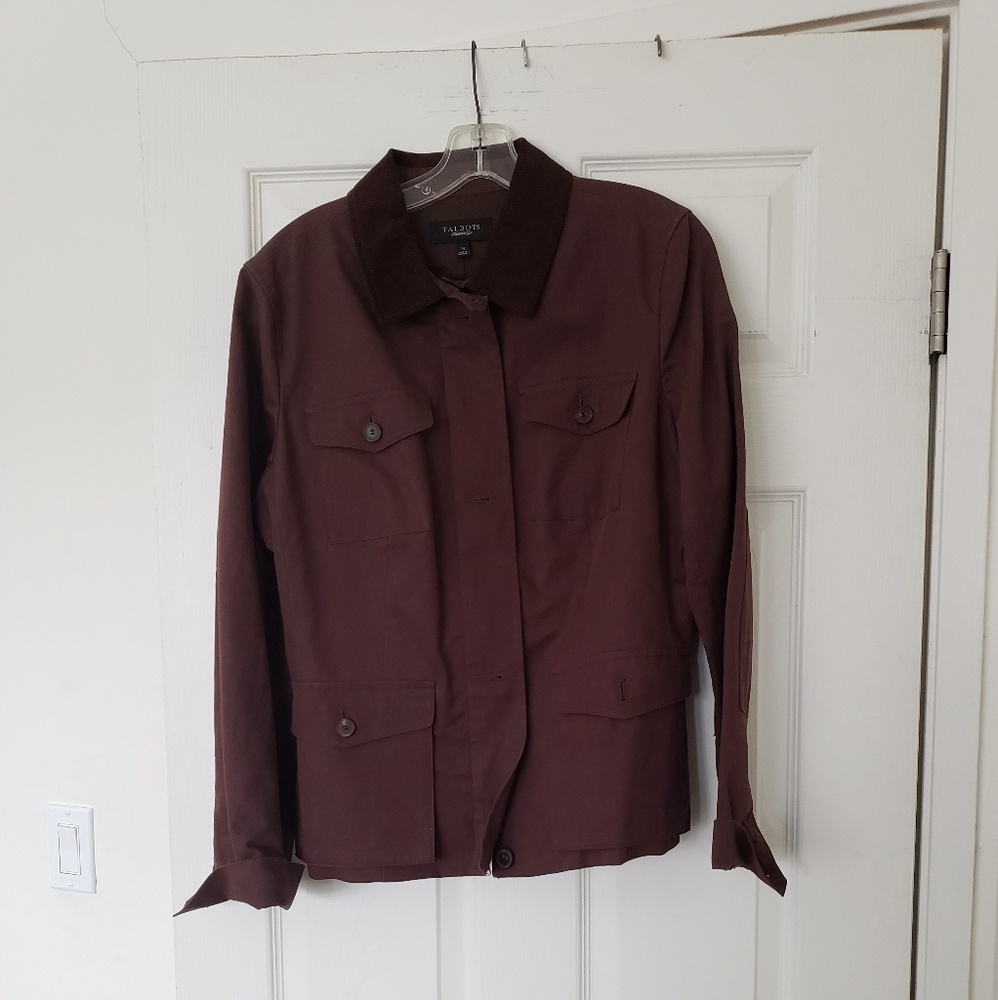 Talbots Brown Jacket w/ Corduroy Collar